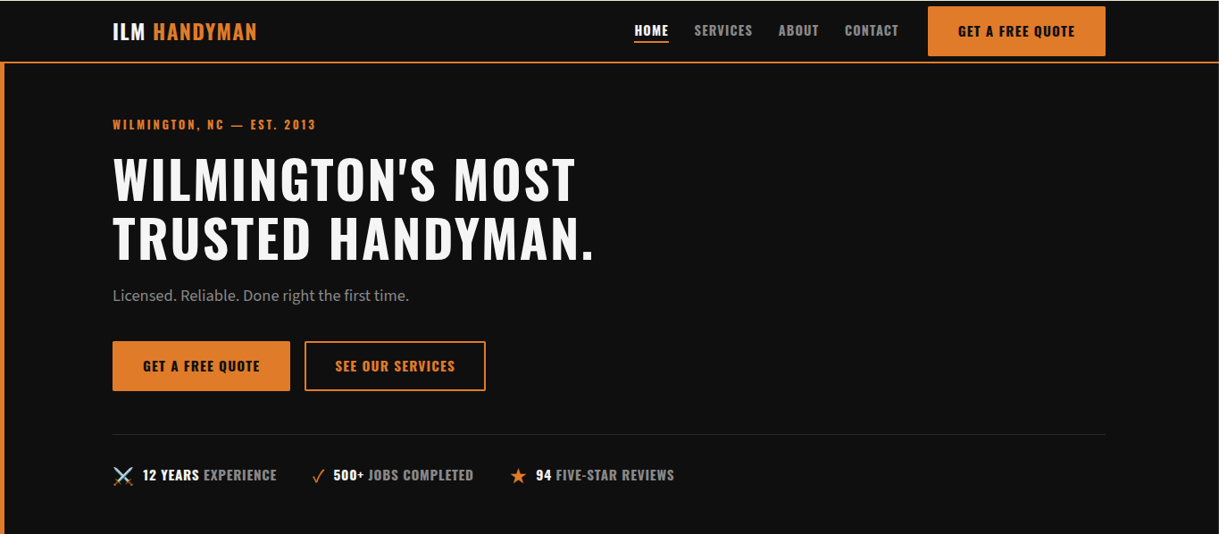 ILM Handyman website screenshot