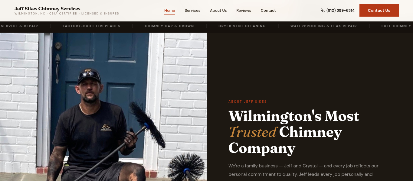 Jeff Sikes Chimney Services — professional chimney services website